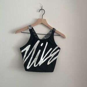Nike Black Sports Bra with Silver Logo